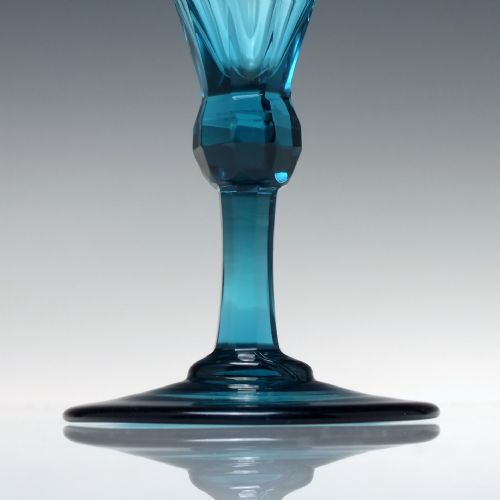 SIX PEACOCK BLUE GEORGIAN REGENCY WINE GLASSES C1820 - ADDITIONAL PHOTO 2