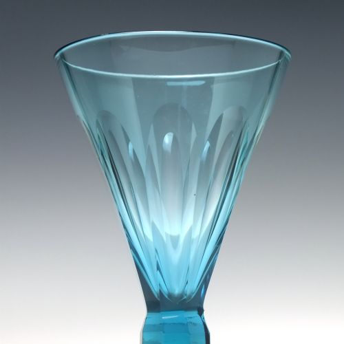 SIX PEACOCK BLUE GEORGIAN REGENCY WINE GLASSES C1820 - ADDITIONAL PHOTO 4