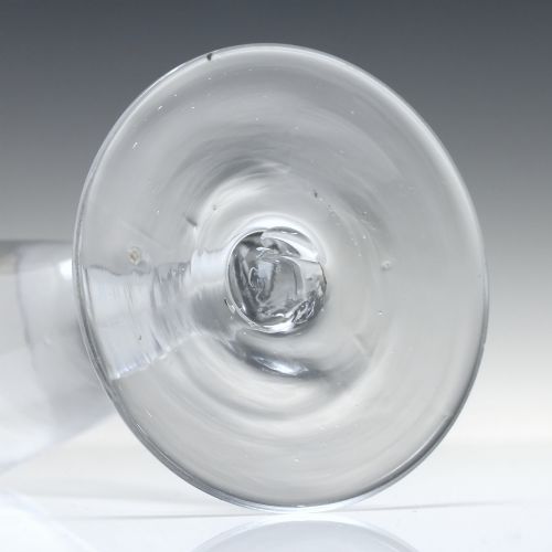 ANTIQUE 18TH CENTURY GEORGIAN PLAIN STEM ALE GLASS C1750 - ADDITIONAL PHOTO 3