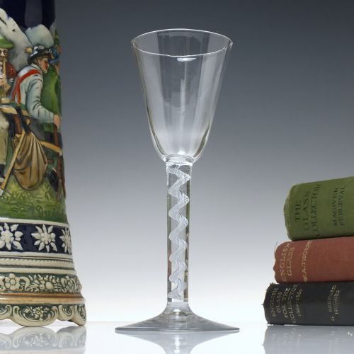 tall antique 18th century air twist wine glass c1750 - CATEGORY: ANTIQUE GLASS - DATED 1750
