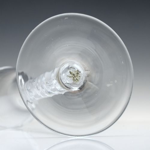 ANTIQUE 18TH CENTURY OPAQUE TWIST WINE GLASS C1760 - ADDITIONAL PHOTO 1