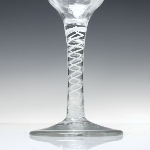 ANTIQUE 18TH CENTURY OPAQUE TWIST WINE GLASS C1760 - ADDITIONAL PHOTO 4