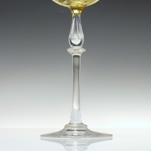 FIVE AMBER ART NOUVEAU WINE HOCK GLASSES C1890 - ADDITIONAL PHOTO 2