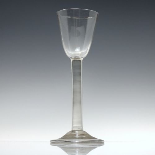 PAIR ANTIQUE GEORGIAN PLAIN STEM WINE GLASSES C1740 - ADDITIONAL PHOTO 2