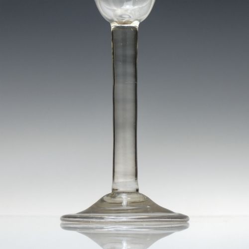 PAIR ANTIQUE GEORGIAN PLAIN STEM WINE GLASSES C1740 - ADDITIONAL PHOTO 3