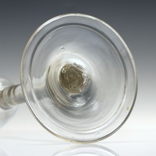 PAIR ANTIQUE GEORGIAN PLAIN STEM WINE GLASSES C1740 - ADDITIONAL PHOTO 5