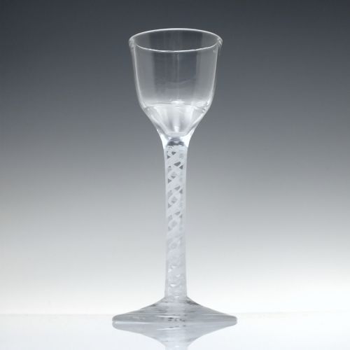 18TH CENTURY ANTIQUE OPAQUE TWIST WINE GLASS C1760 - ADDITIONAL PHOTO 1