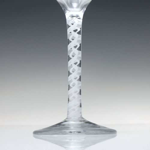 18TH CENTURY ANTIQUE OPAQUE TWIST WINE GLASS C1760 - ADDITIONAL PHOTO 2
