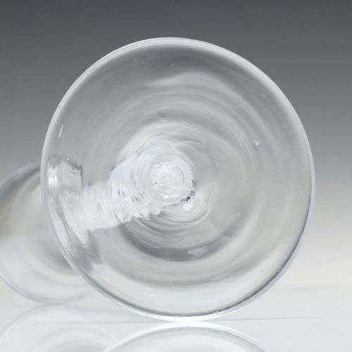 18TH CENTURY ANTIQUE OPAQUE TWIST WINE GLASS C1760 - ADDITIONAL PHOTO 4