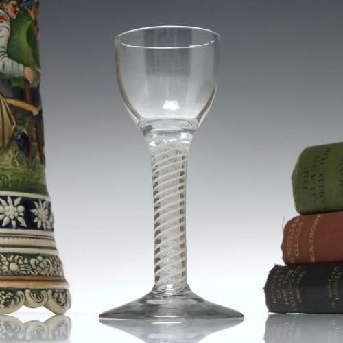 antique george iii opaque twist wine glass c1760 - CATEGORY: ANTIQUE GLASS - DATED 1750