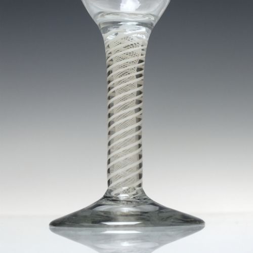 ANTIQUE GEORGE III OPAQUE TWIST WINE GLASS C1760 - ADDITIONAL PHOTO 2