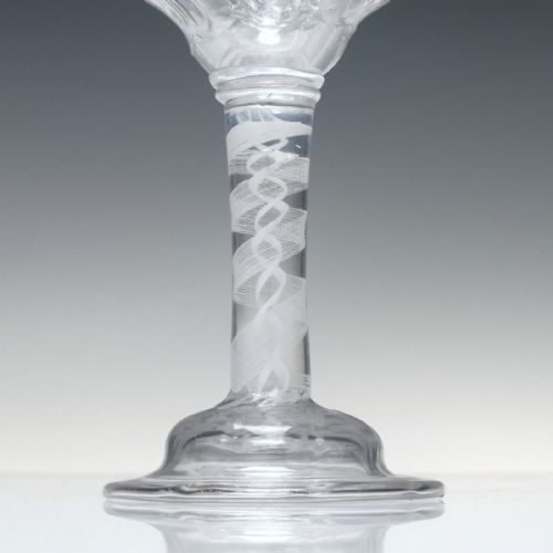18TH CENTURY OPAQUE TWIST CHAMPAGNE OR SWEETMEAT GLASS GOBLET C1760 - ADDITIONAL PHOTO 1