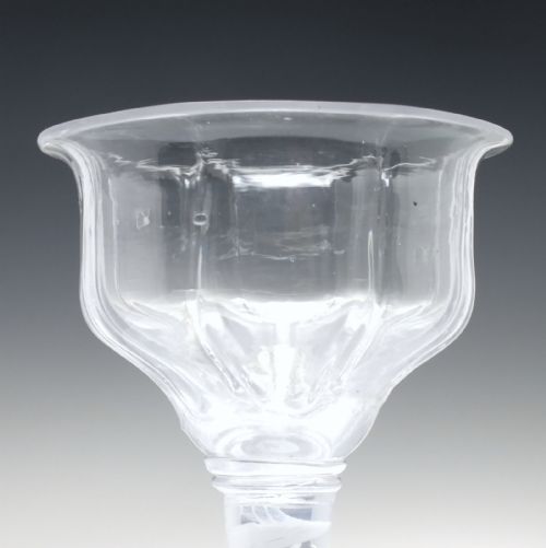 18TH CENTURY OPAQUE TWIST CHAMPAGNE OR SWEETMEAT GLASS GOBLET C1760 - ADDITIONAL PHOTO 2
