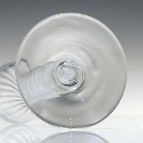 WRYTHEN MOULDED 18TH CENTURY OPAQUE TWIST WINE GLASS C1760 - ADDITIONAL PHOTO 4