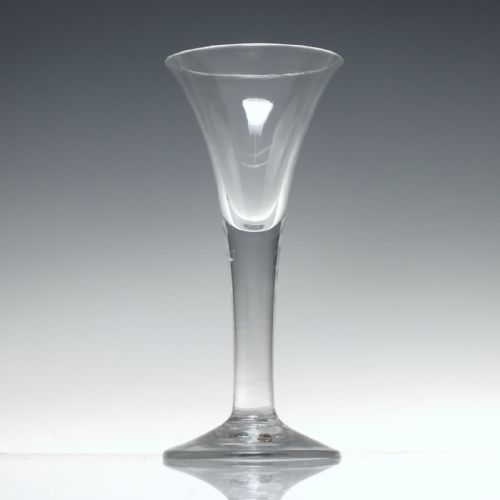 18TH CENTURY DRAWN TRUMPET WINE GLASS C1750 - ADDITIONAL PHOTO 1