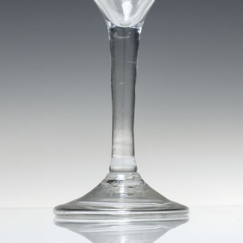 ANTIQUE GEORGIAN PLAIN STEM WINE GLASS C1740 - ADDITIONAL PHOTO 2