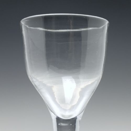 ANTIQUE GEORGIAN PLAIN STEM WINE GLASS C1740 - ADDITIONAL PHOTO 3