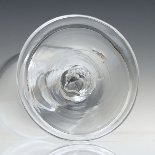 ANTIQUE GEORGIAN PLAIN STEM PORT GLASS C1740 - ADDITIONAL PHOTO 3