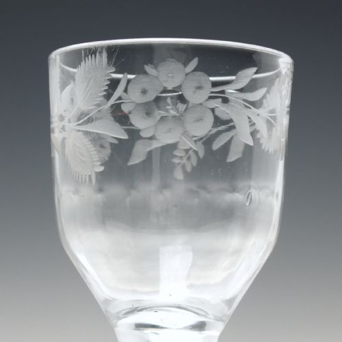 JACOBITE SYMPATHY ACROSTIC ENGRAVED OPAQUE TWIST WINE GLASS C1760 - ADDITIONAL PHOTO 4