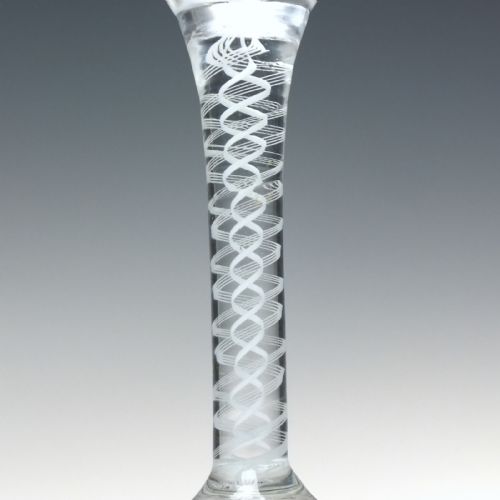 JACOBITE SYMPATHY ACROSTIC ENGRAVED OPAQUE TWIST WINE GLASS C1760 - ADDITIONAL PHOTO 5