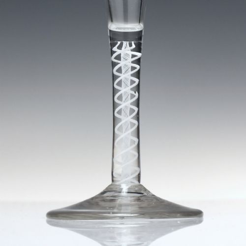 18TH CENTURY OPAQUE TWIST CHAMPAGNE FLUTE GLASS C1760 - ADDITIONAL PHOTO 2