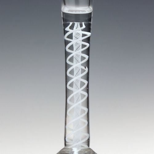 18TH CENTURY OPAQUE TWIST CHAMPAGNE FLUTE GLASS C1760 - ADDITIONAL PHOTO 3