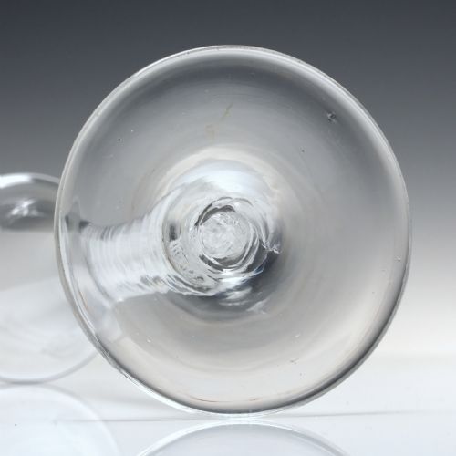 18TH CENTURY OPAQUE TWIST CHAMPAGNE FLUTE GLASS C1760 - ADDITIONAL PHOTO 6
