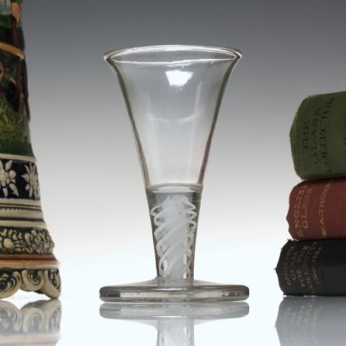 antique 18th century georgian opaque twist firing glass c1760 - CATEGORY: ANTIQUE GLASS - DATED 1750