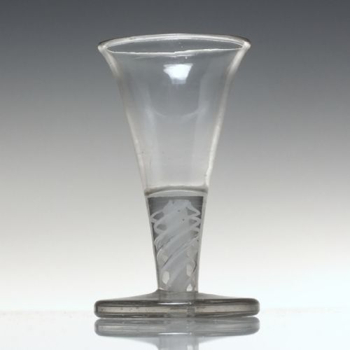 ANTIQUE 18TH CENTURY GEORGIAN OPAQUE TWIST FIRING GLASS C1760 - ADDITIONAL PHOTO 1