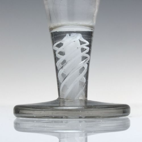 ANTIQUE 18TH CENTURY GEORGIAN OPAQUE TWIST FIRING GLASS C1760 - ADDITIONAL PHOTO 2