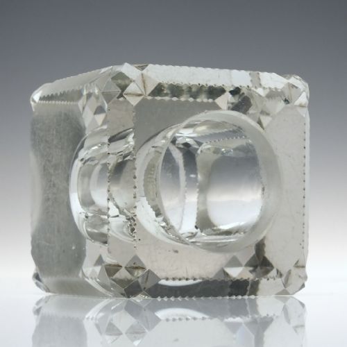 VICTORIAN DESK GLASS INKWELL C1880 - ADDITIONAL PHOTO 4