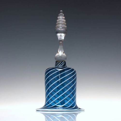large unusual victorian blue nailsea glass wedding bell c1860 - CATEGORY: ANTIQUE GLASS - DATED 1860
