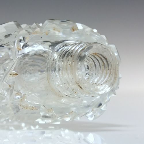 LONG VICTORIAN SILVER TOP CUT GLASS SCENT OR PERFUME BOTTLE LONDON 1883 - ADDITIONAL PHOTO 2