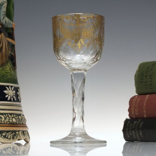18th century gilded rococo wine glass c1780 - CATEGORY: ANTIQUE GLASS - DATED 1750