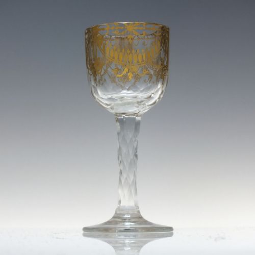 18TH CENTURY GILDED ROCOCO WINE GLASS C1780 - ADDITIONAL PHOTO 1