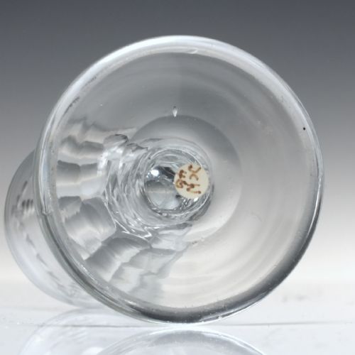 ANTIQUE FACET CUT ENGRAVED GEORGIAN WINE GLASS WITH FIRING FOOT C1790 - ADDITIONAL PHOTO 5
