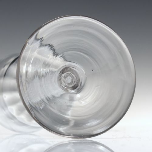 ANTIQUE GEORGIAN RIB MOULDED OPAQUE TWIST WINE GLASS C1760 - ADDITIONAL PHOTO 4