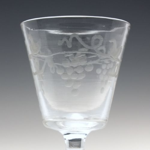ENGRAVED GEORGIAN PORT WINE GLASS C1740 - ADDITIONAL PHOTO 1