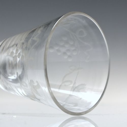 ENGRAVED GEORGIAN PORT WINE GLASS C1740 - ADDITIONAL PHOTO 2