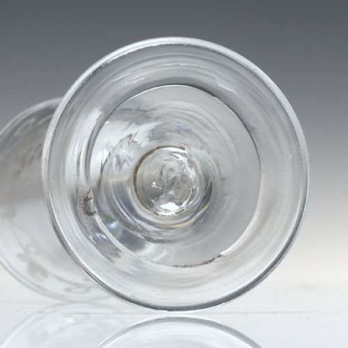 ENGRAVED GEORGIAN PORT WINE GLASS C1740 - ADDITIONAL PHOTO 3