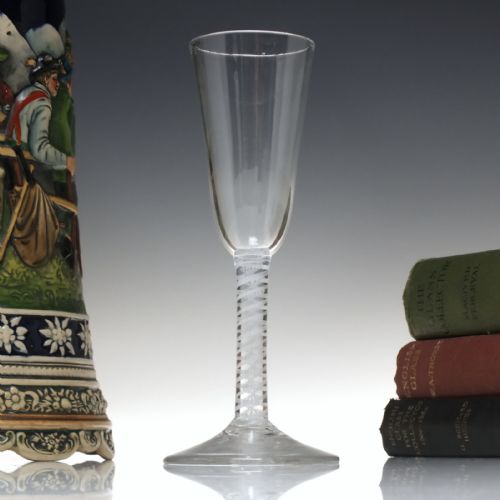 antique georgian opaque twist ale glass c1760 - CATEGORY: ANTIQUE GLASS - DATED 1750