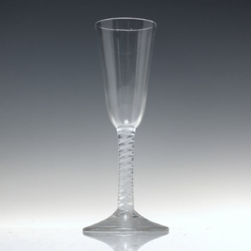 ANTIQUE GEORGIAN OPAQUE TWIST ALE GLASS C1760 - ADDITIONAL PHOTO 1