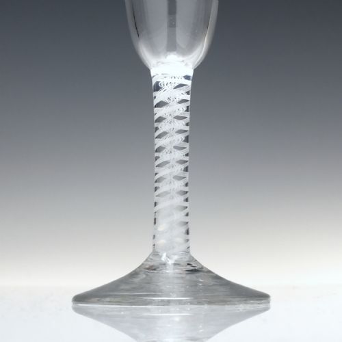 ANTIQUE GEORGIAN OPAQUE TWIST ALE GLASS C1760 - ADDITIONAL PHOTO 2