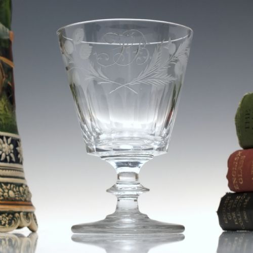 union engraved 19th century glass rummer c1820 - CATEGORY: ANTIQUE GLASS - DATED 1800