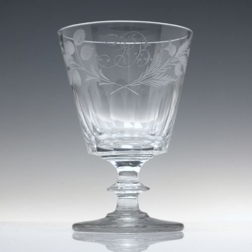 UNION ENGRAVED 19TH CENTURY GLASS RUMMER C1820 - ADDITIONAL PHOTO 1