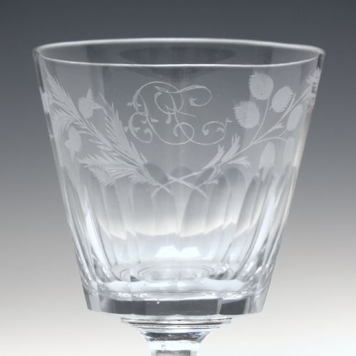 UNION ENGRAVED 19TH CENTURY GLASS RUMMER C1820 - ADDITIONAL PHOTO 4
