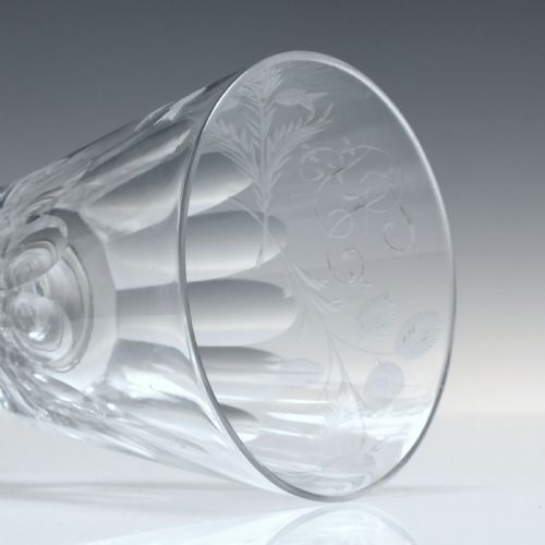 UNION ENGRAVED 19TH CENTURY GLASS RUMMER C1820 - ADDITIONAL PHOTO 6