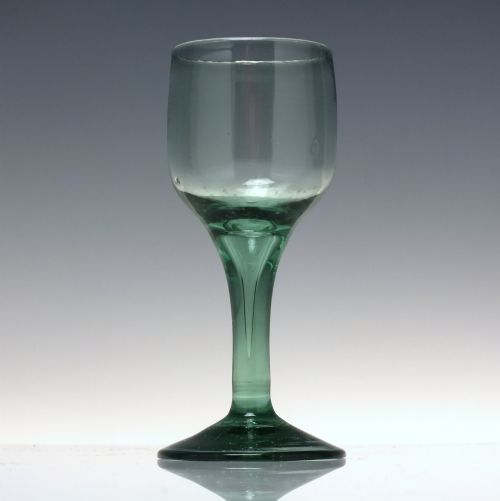 ANTIQUE ENGLISH 18TH CENTURY EXPORT WINE GLASS C1750 - ADDITIONAL PHOTO 1