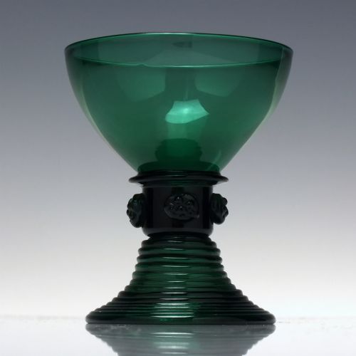 RARE GEORGIAN REGENCY BRISTOL GREEN CHAMPAGNE GLASS C1820 - ADDITIONAL PHOTO 1