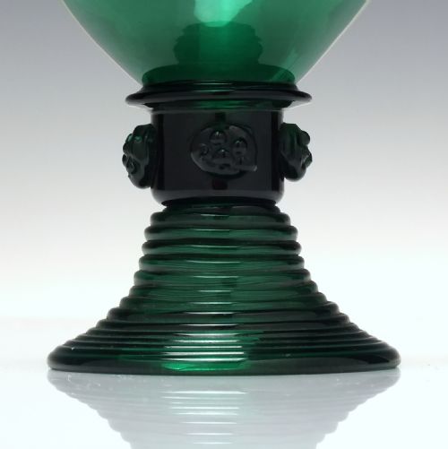 RARE GEORGIAN REGENCY BRISTOL GREEN CHAMPAGNE GLASS C1820 - ADDITIONAL PHOTO 2